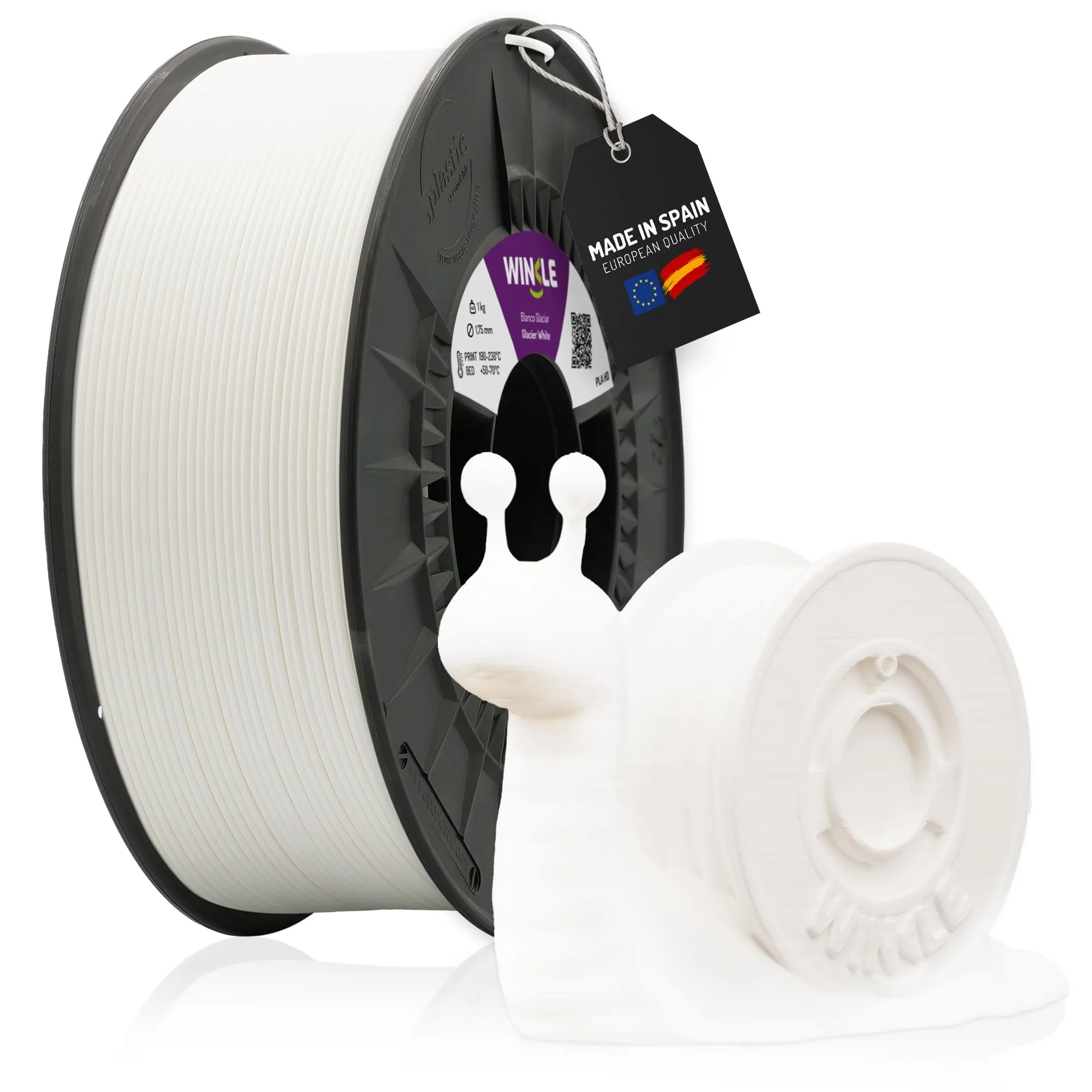 WINKLE Filamento PLA HD Blanco Glaciar 1.75mm 1kg